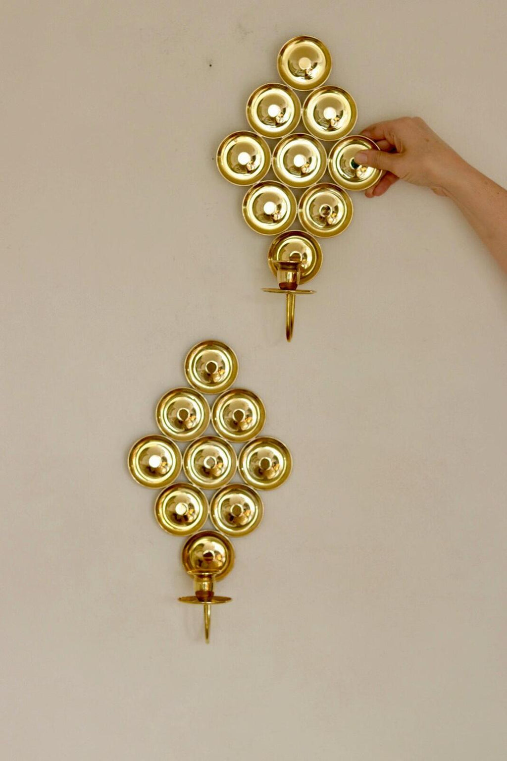 Pair Of Mid Century Swedish Brass Sconces