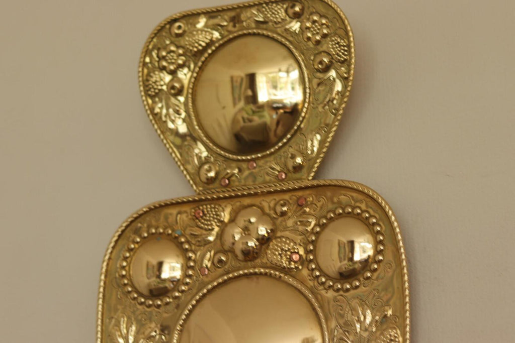 Baroque Style  Mid-Century Brass Swedish Sconces
