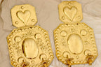 Large Baroque Style  Mid-Century Double Arms Brass Swedish Sconces