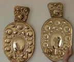 Pair Large baroque Style Mid Century Swedish Brass Sconces
