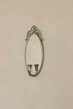 Pair of Mid Century Swedish Pewter Sconces with Mirror By Svenskt - Tenn