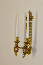 Pair Of Vintage French Brass Sconces