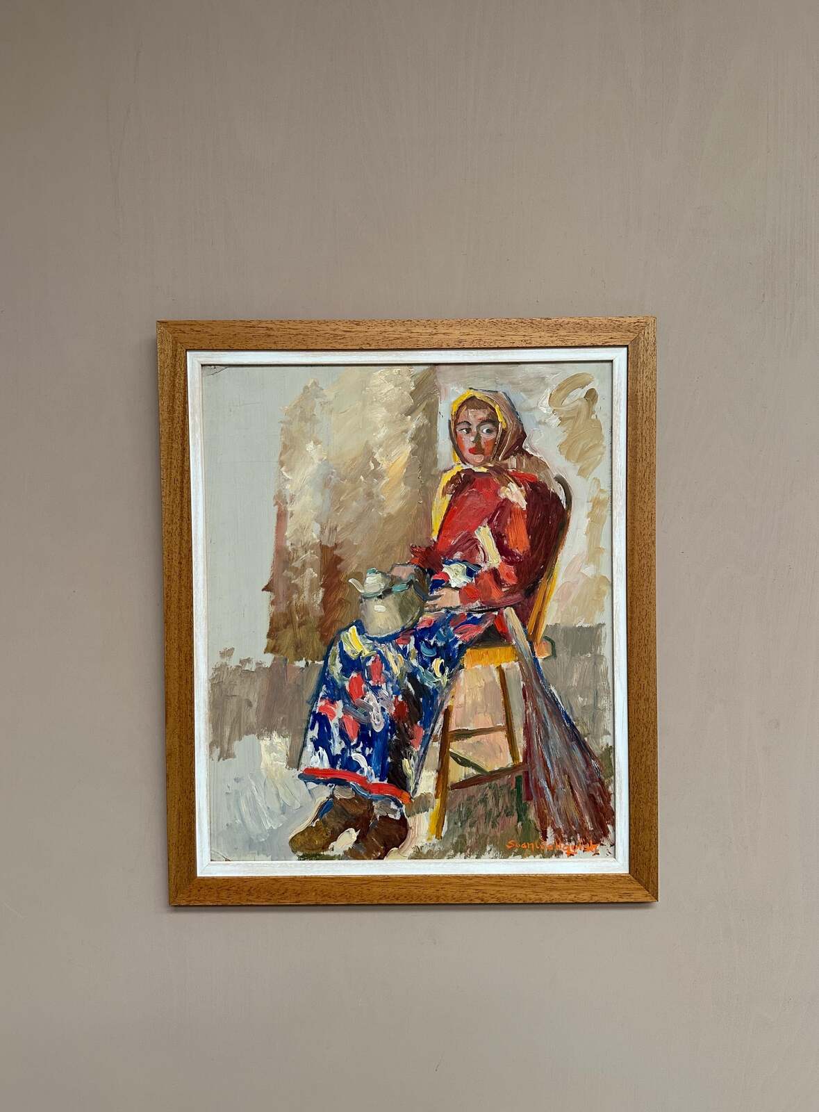 “Woman with Broom and Teapot” by Svan Wallquist