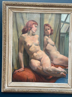 Sittande kvinna vid spegel By Philippe de Rougemont (1891–1965)