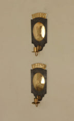 Pair Of Mid Century Swedish Brass  and Metal Sconces
