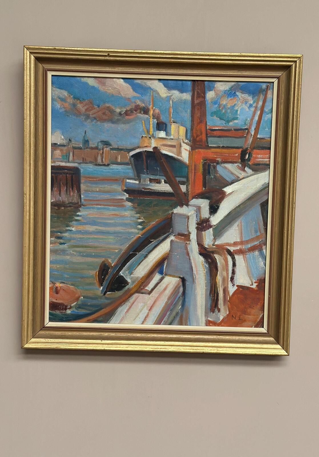 “Steamship in Harbor” By NL
