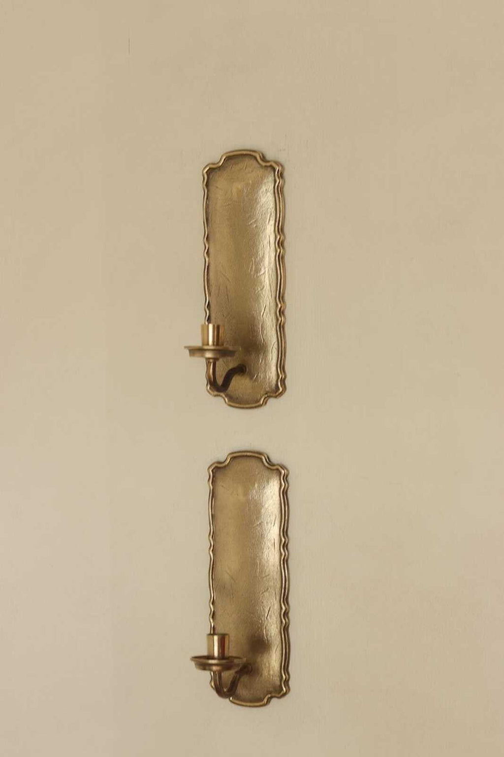 Pair Of Mid Century Style Swedish Brass Sconces by Scandia