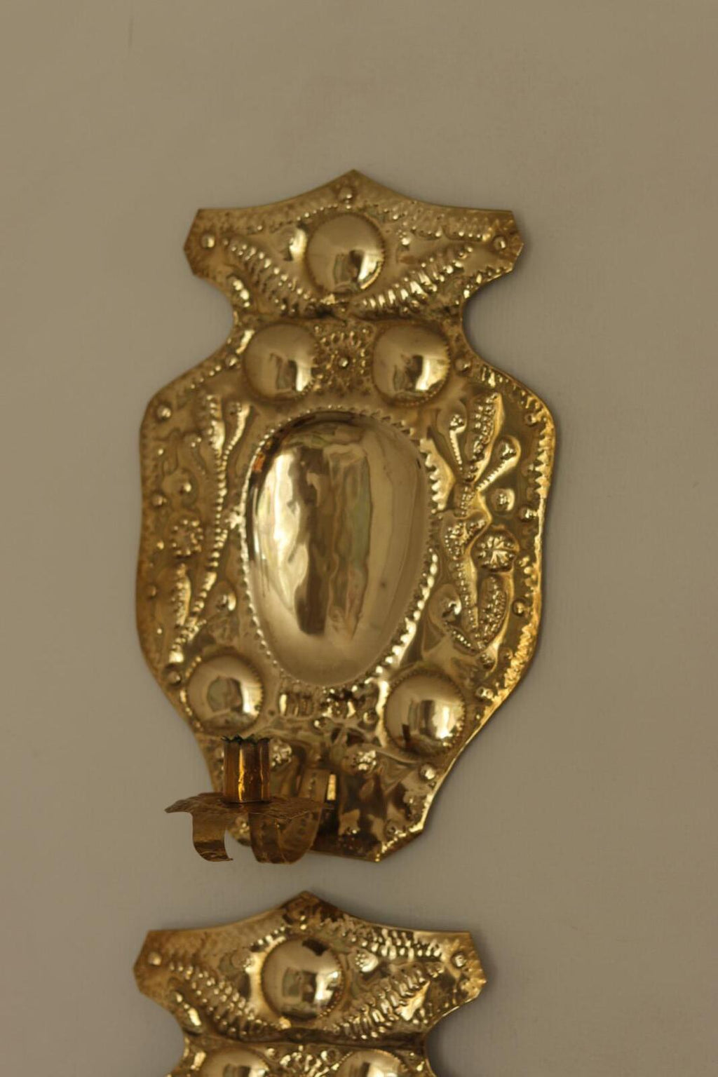 Baroque Style Mid-Century Brass Swedish Sconces