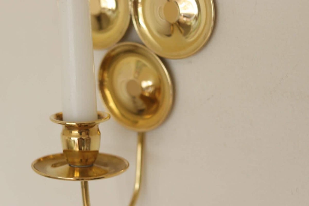 Pair Of Mid Century Swedish Brass Sconces