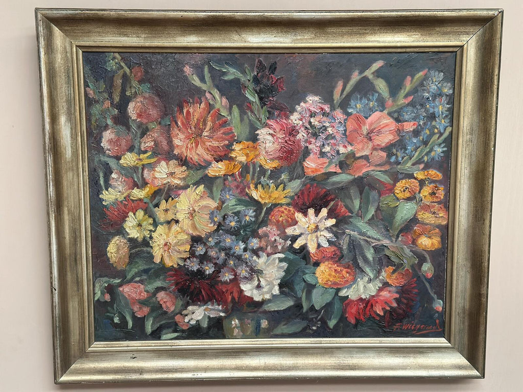 “Still Life with Flowers” by F. Wiegand