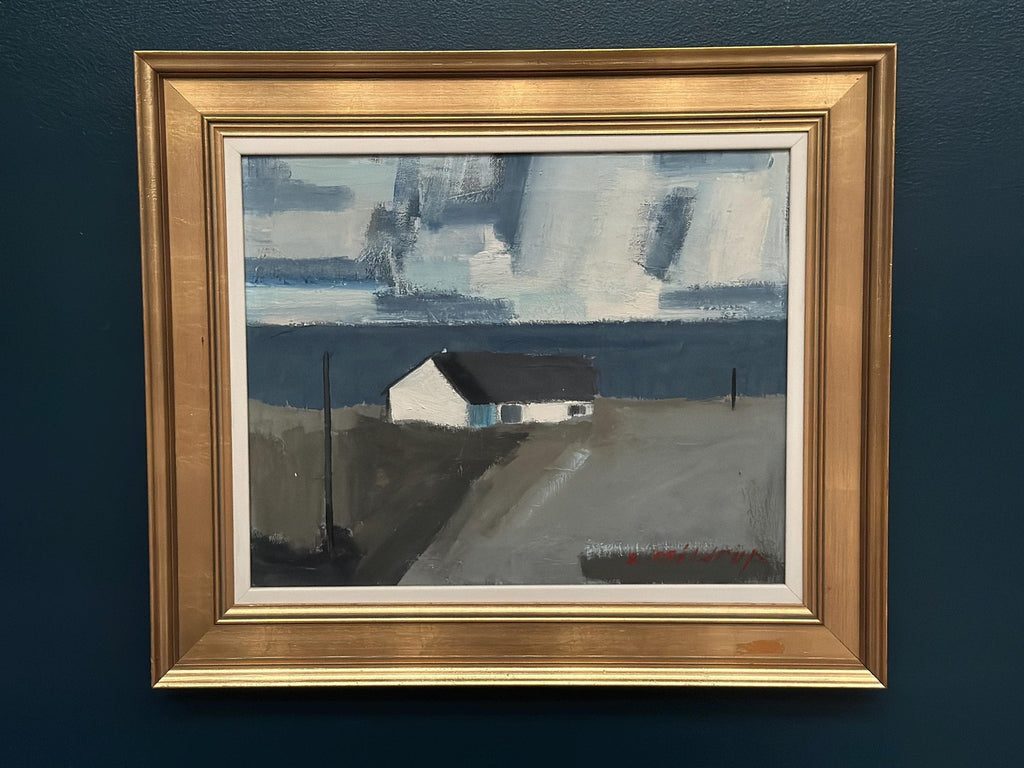 “Coastal Motif with Houses” by Egon Møldrup