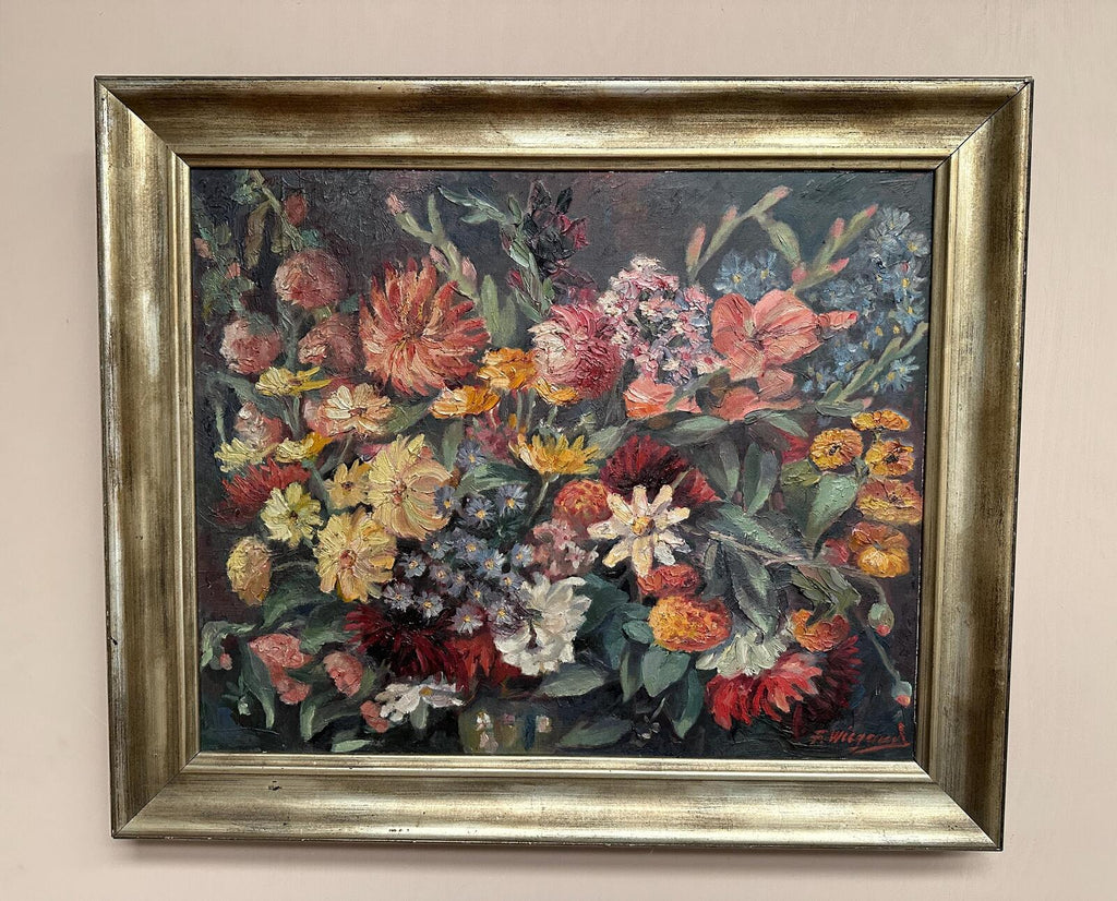 “Still Life with Flowers” by F. Wiegand