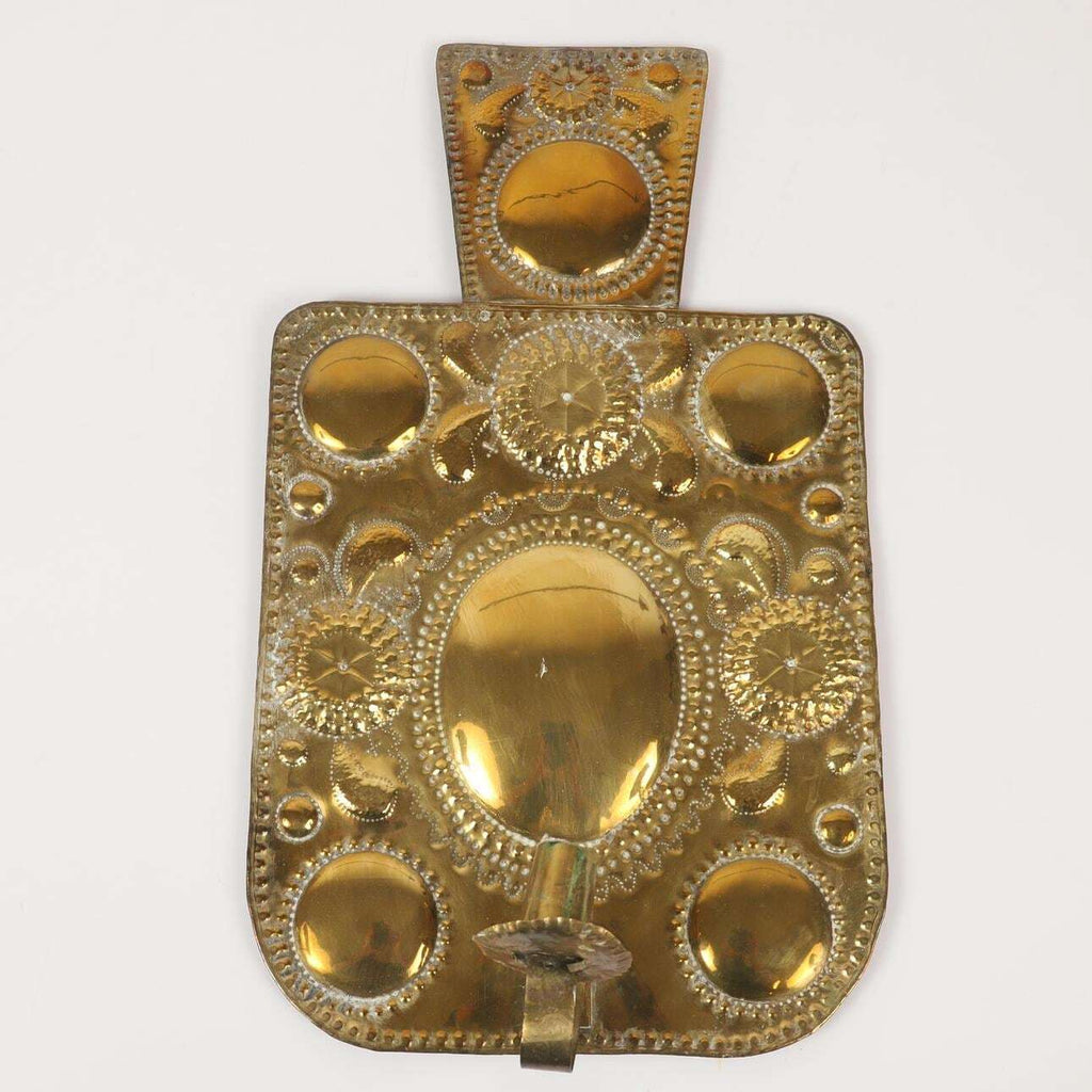Pair Large baroque Style Mid Century Swedish Brass Sconces