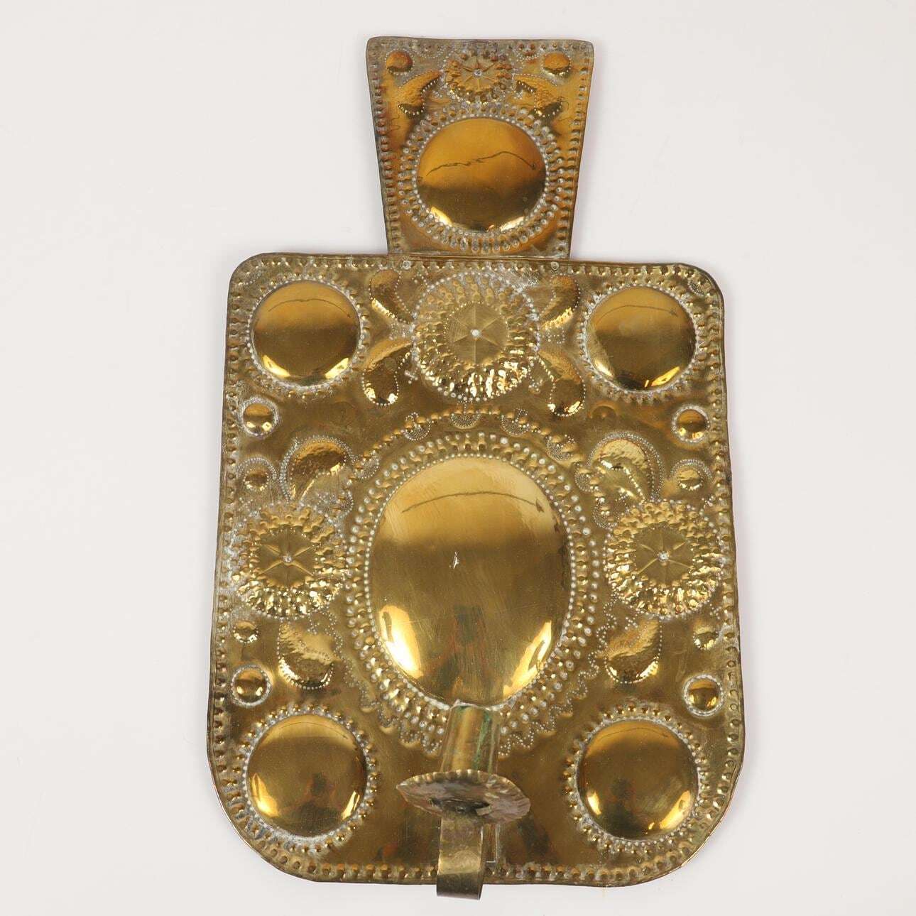 Pair Large baroque Style Mid Century Swedish Brass Sconces