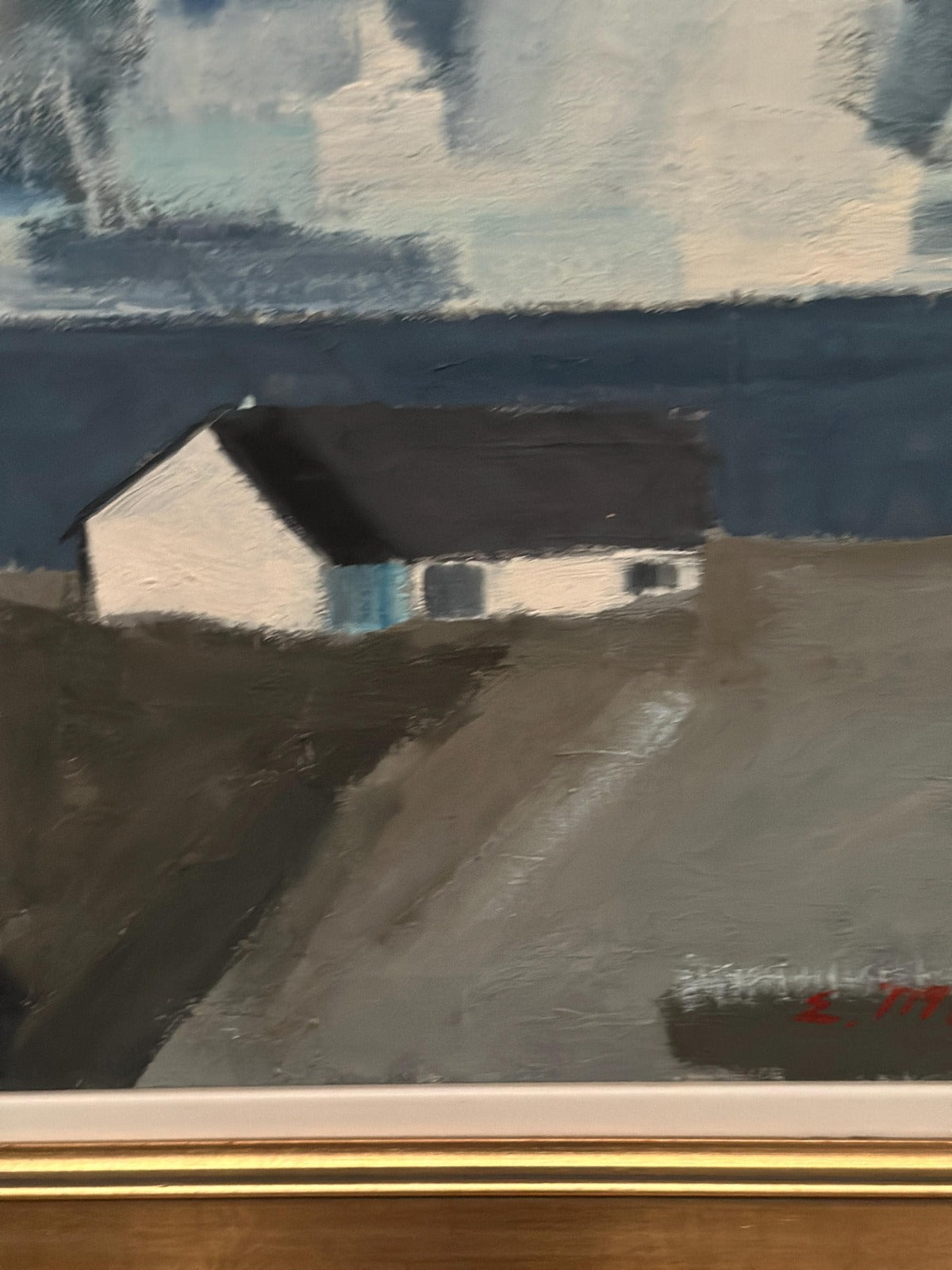 “Coastal Motif with Houses” by Egon Møldrup