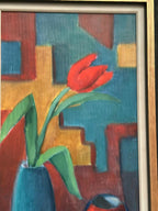 “Tulips in Blue Vase” by Hugo Olsson