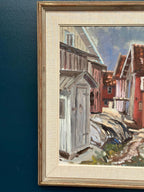 “Red Cottages by Coast”