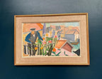 “Figure by a Fence with Flowers” by Carl Gunne