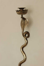 Pair of Egyptian Revival Style Engraved Brass Cobra Sconces