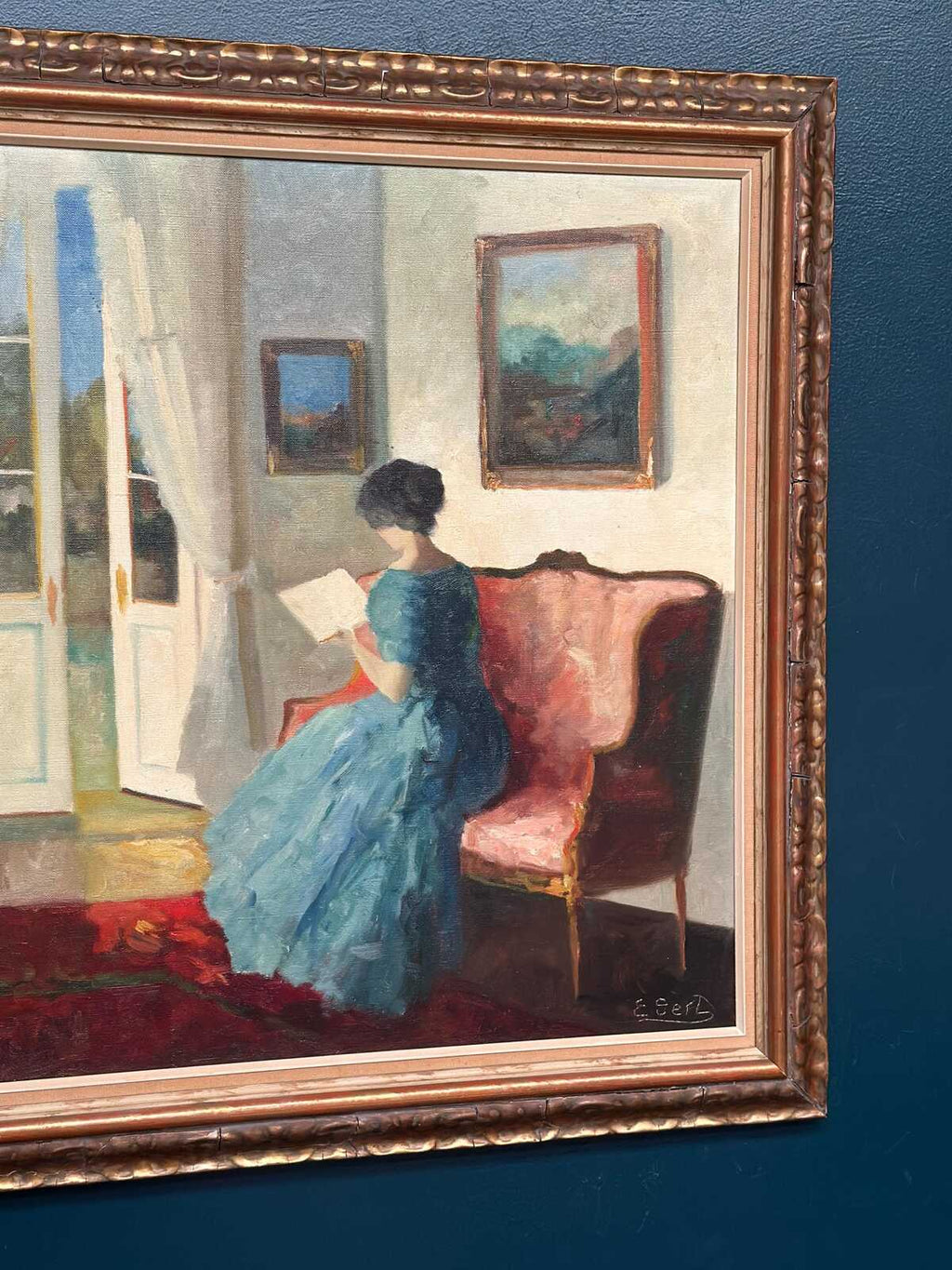 “Interior with Woman” by Edit Gert (1906–1983)