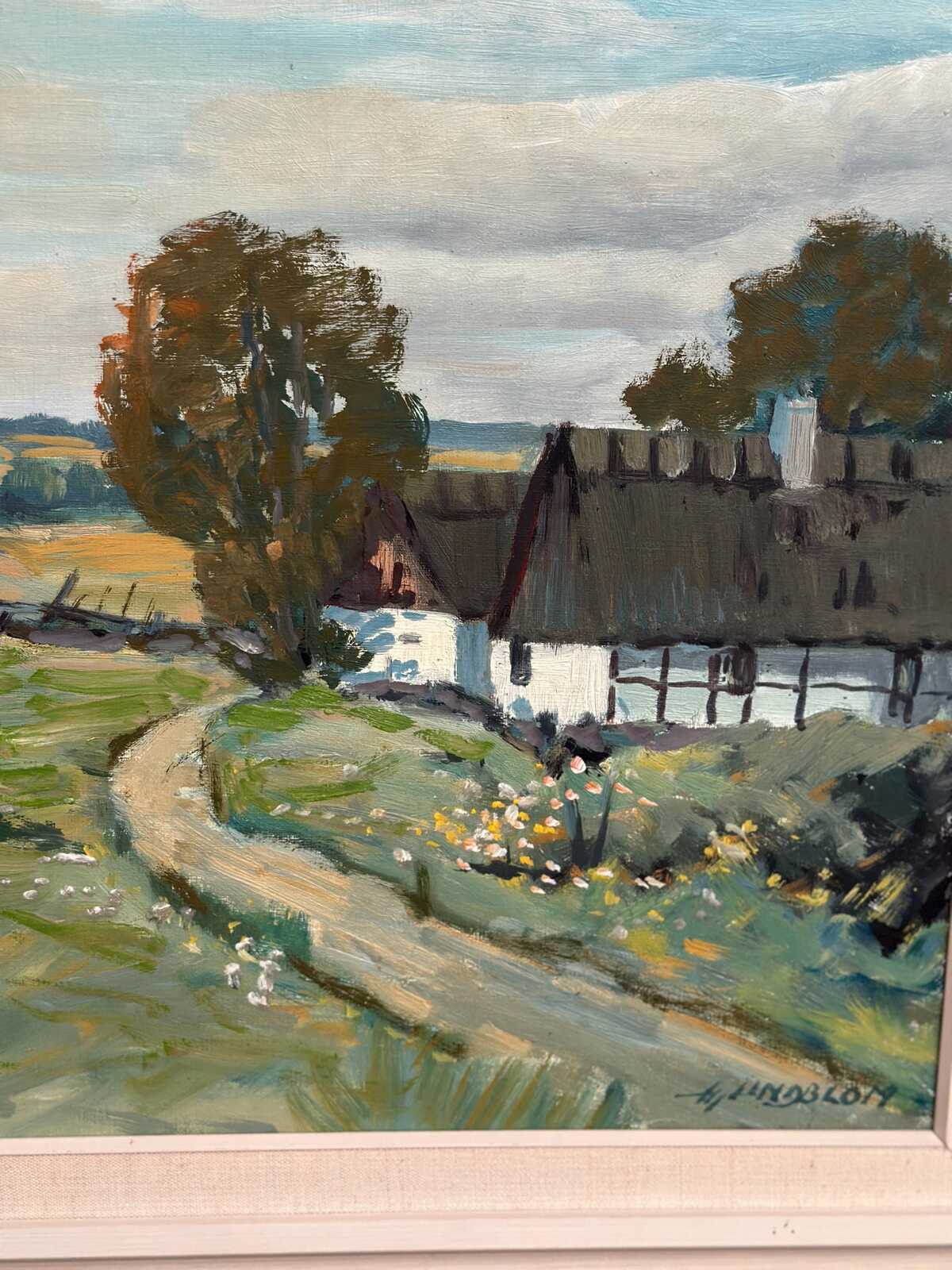 “Farms with Grazing Cows” by Hjalmar Lindblom