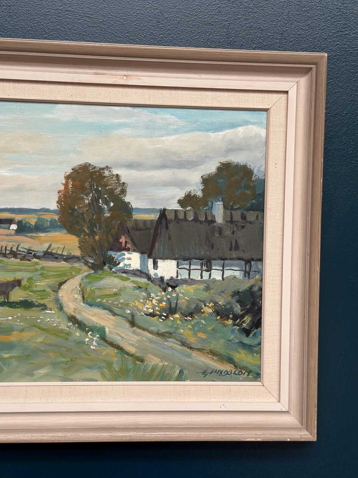 “Farms with Grazing Cows” by Hjalmar Lindblom