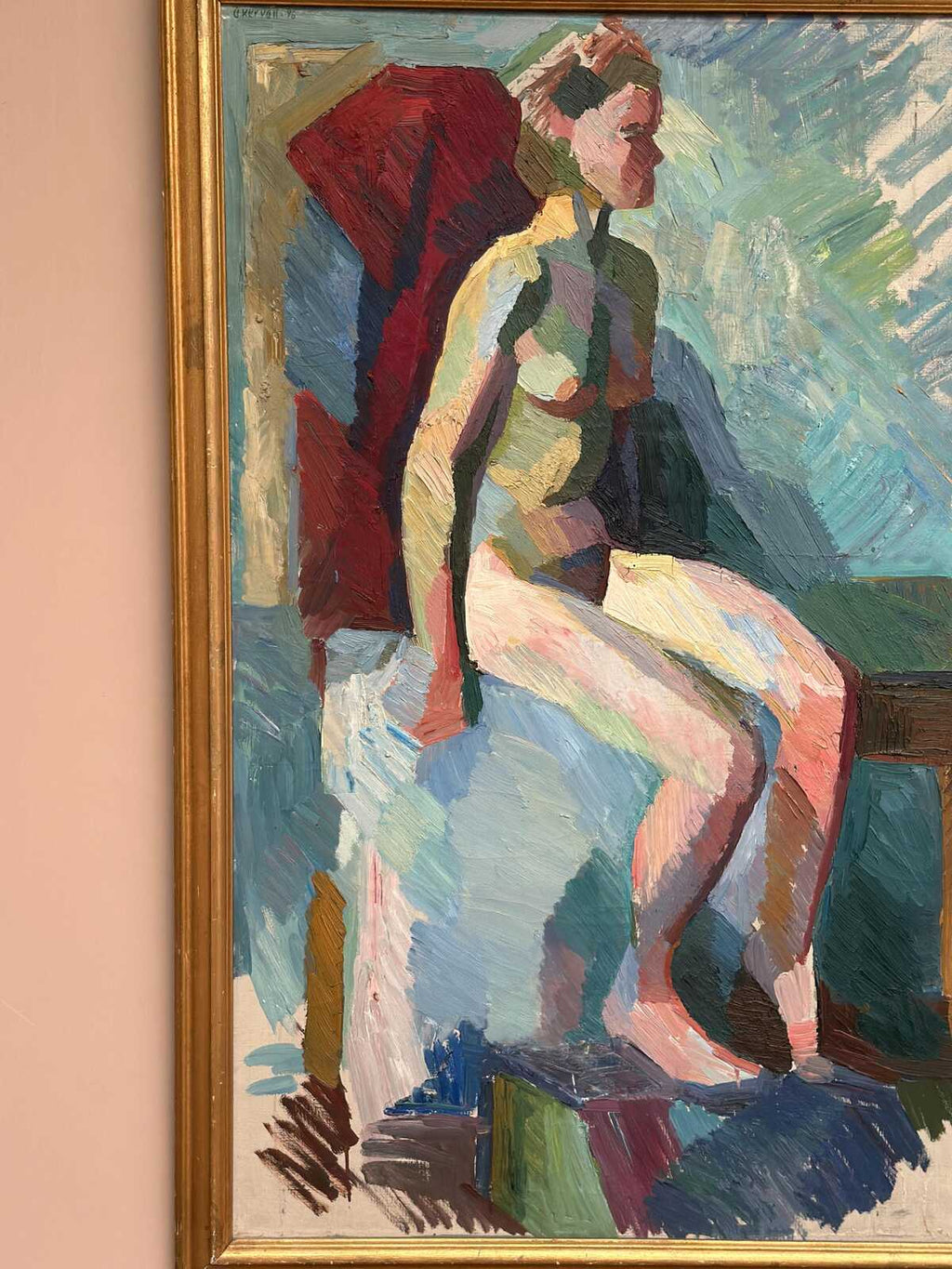 “Seated Woman” by Stig August Waldemar Åkervall (1919–1992)
