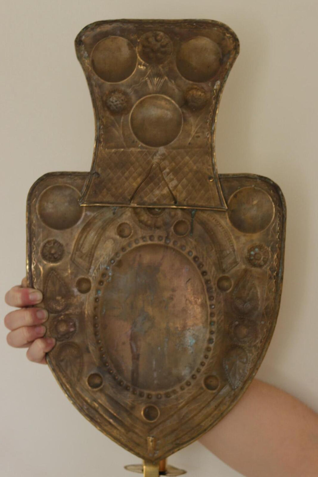 Large Baroque Style Mid-Century Brass Swedish Sconces