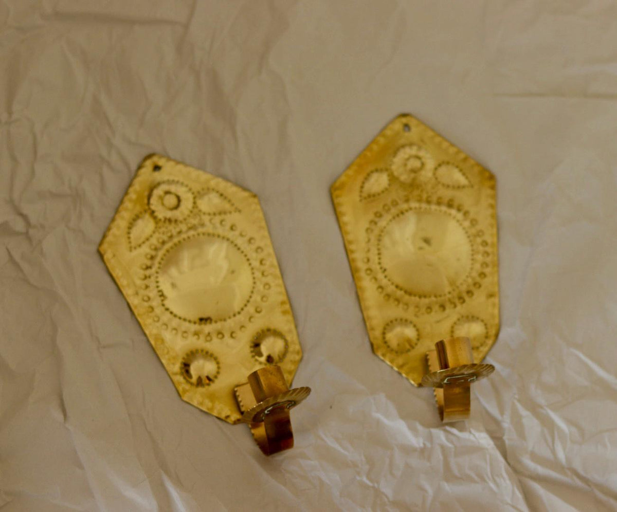 Pair Of Swedish Brass Sconces