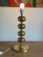 Tall Swedish Brass Bobbin lamps by Aneta