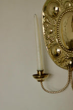 Pair Large baroque Style Mid Century Swedish Brass Sconces