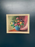 “Pansies in Blue Vase” by G. Stränz