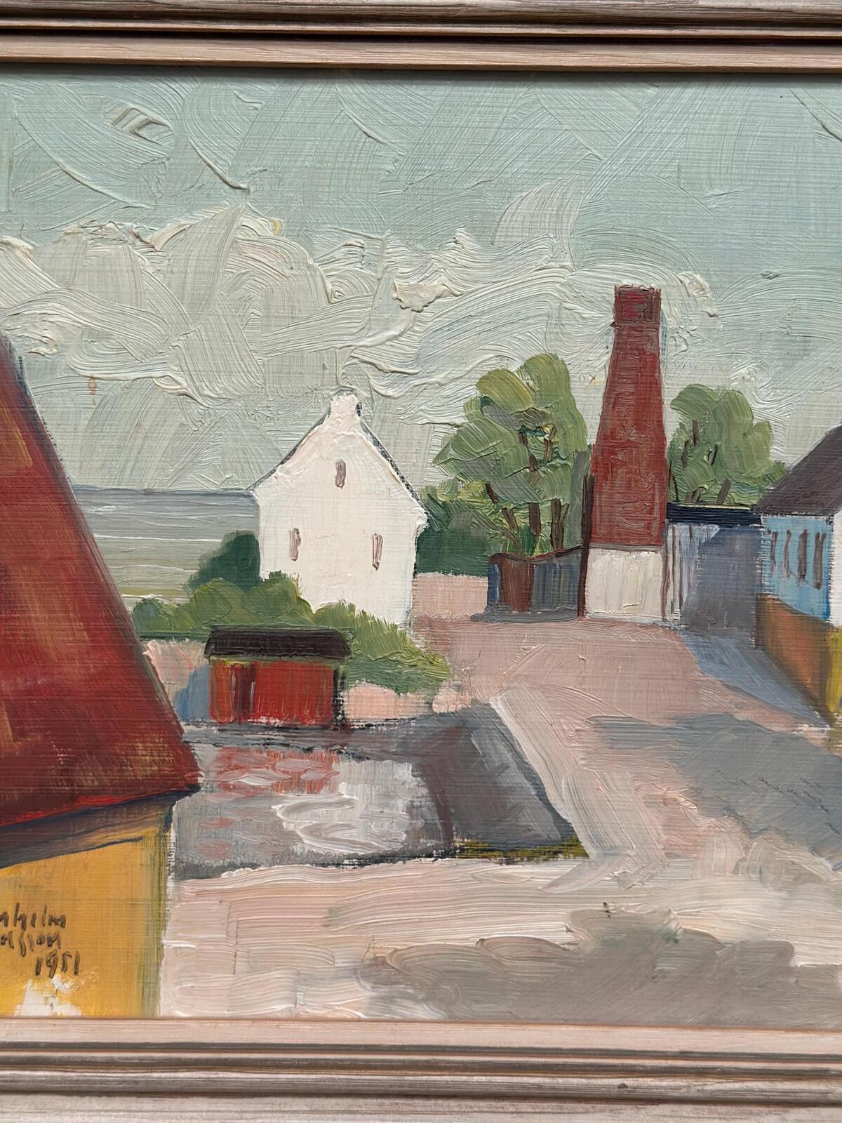 “Barns with Red Chimney” by A Svensson