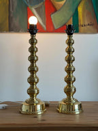 Pair of Mid Century Swedish Brass Lamps by Enco