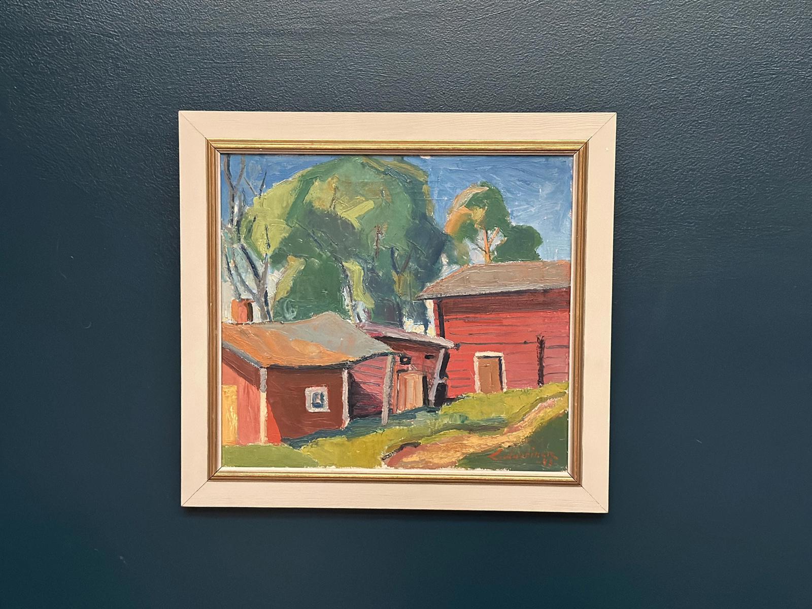 “Red Barns” by L. Wuariner