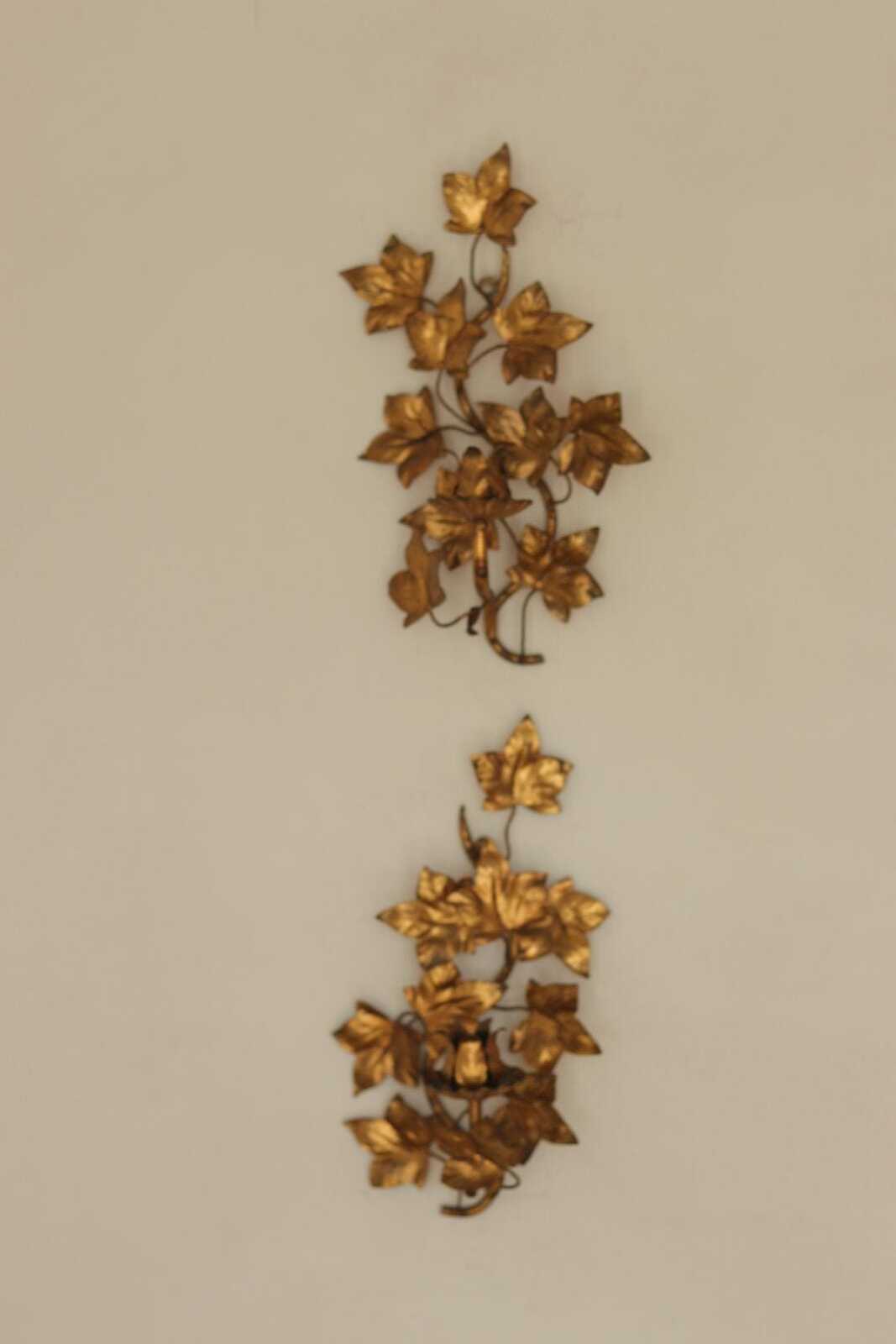 Pair of Mid-Century Italian Gilded Sconces By Florentia