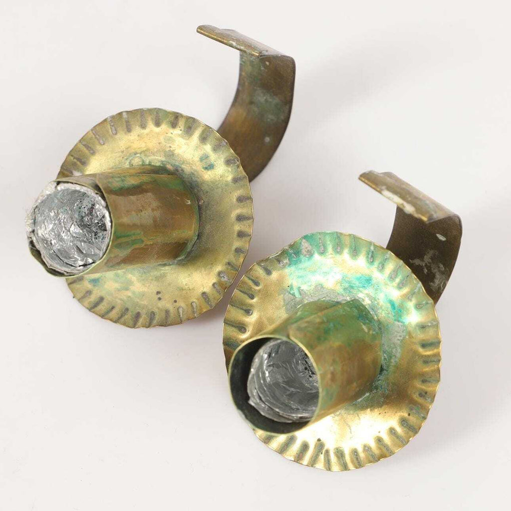 Pair Large baroque Style Mid Century Swedish Brass Sconces
