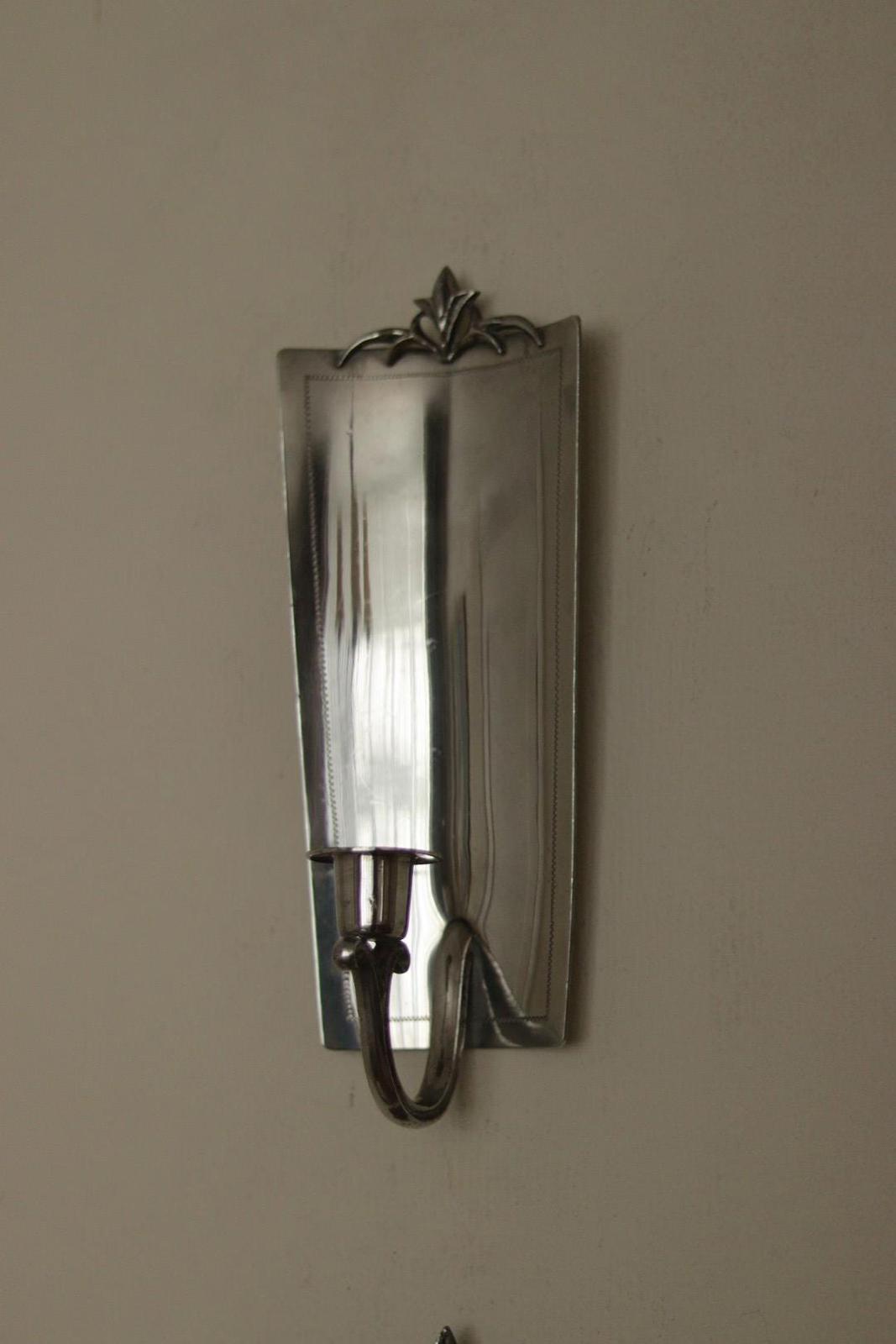 Pair of Mid Century Swedish Pewter Sconces by Svenskt Tenn