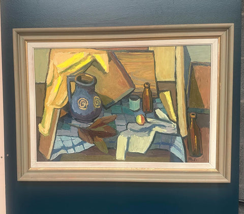 “Still Life with Jug and Bottles” by Martin Lindberg
