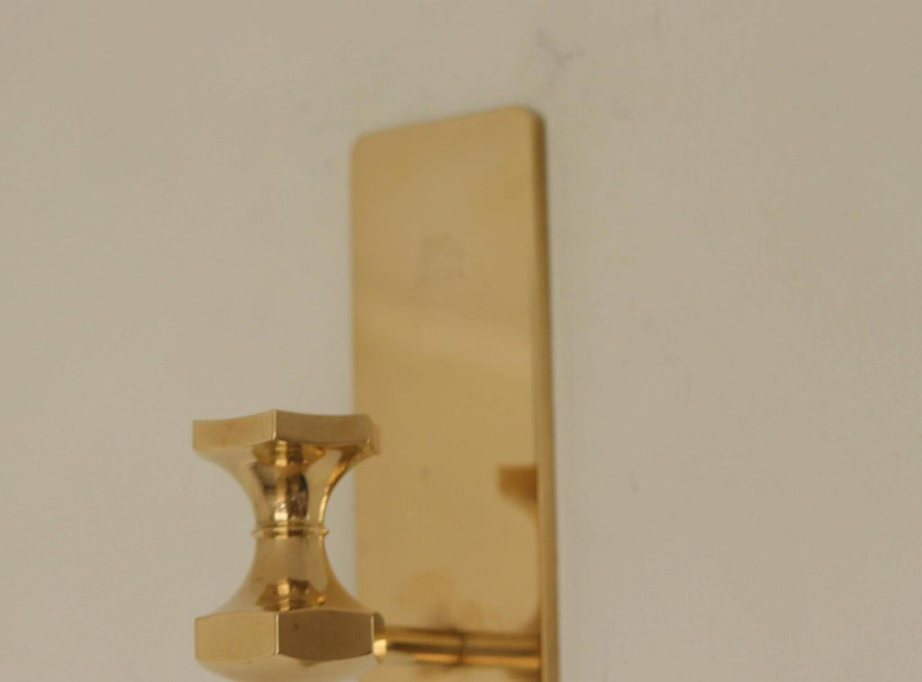 Pair Of Swedish Brass Sconces By GUSUM 1991