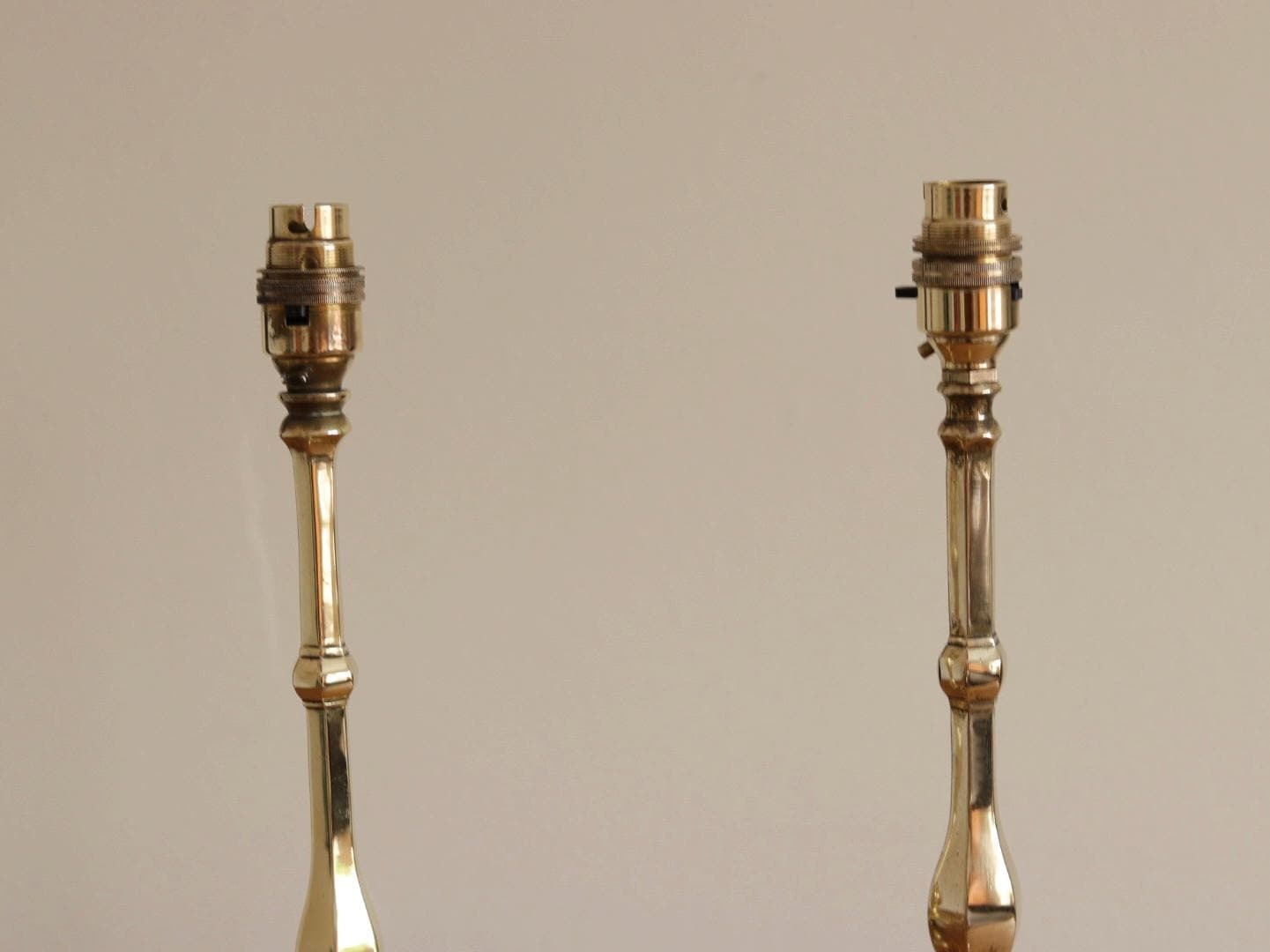 Pair Of  Victorian Antique Brass Pullman Railway Carriage Table Lamps