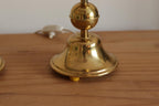 Pair of Vintage Swedish Brass Bobbin Table Lamp By Aneta