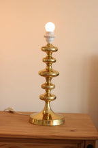 Pair of Swedish Brass Bobbin Table lamp