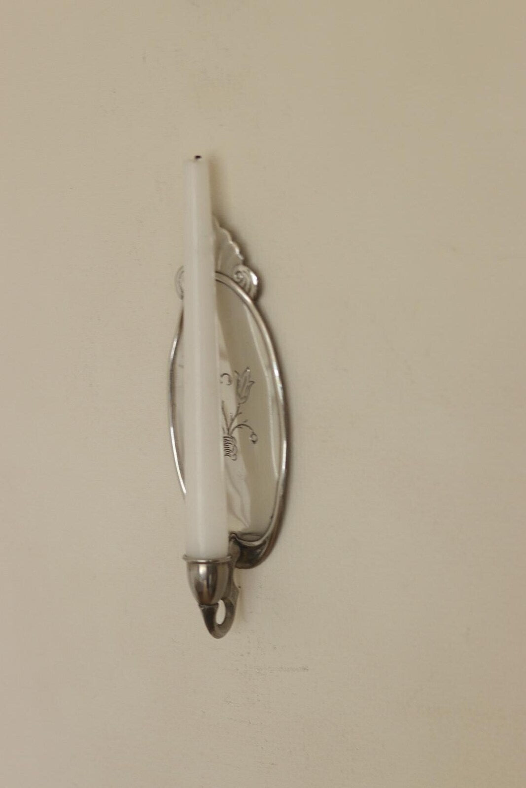 Pair of Mid Century Swedish Pewter Sconces with Mirror by Svenskt - Tenn