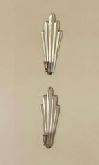 1930's Pair Of Mid Century Swedish Grace Style Pewter Sconces by C.G. Hallberg, Stockholm