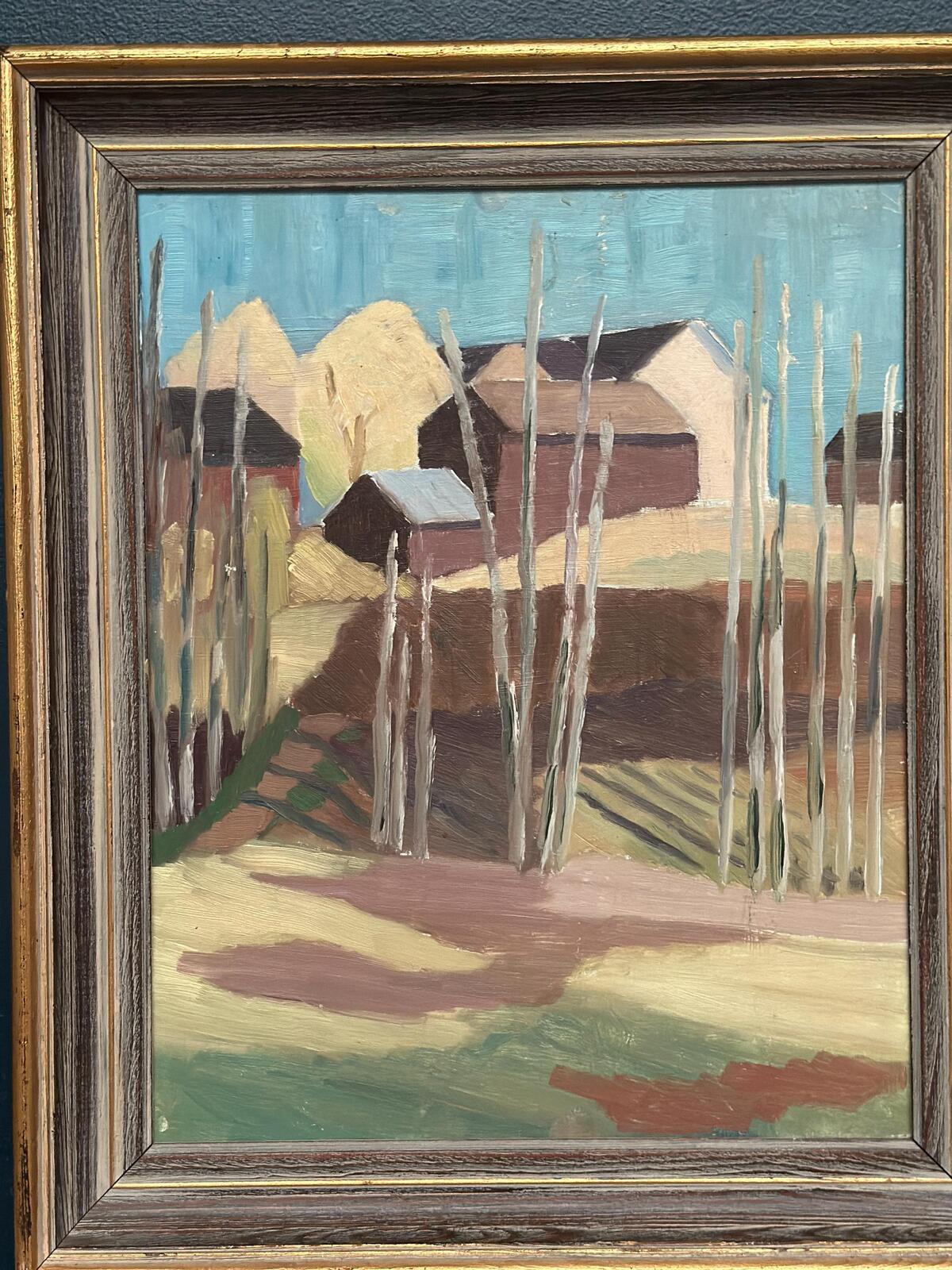 Huts Behind the Trees
