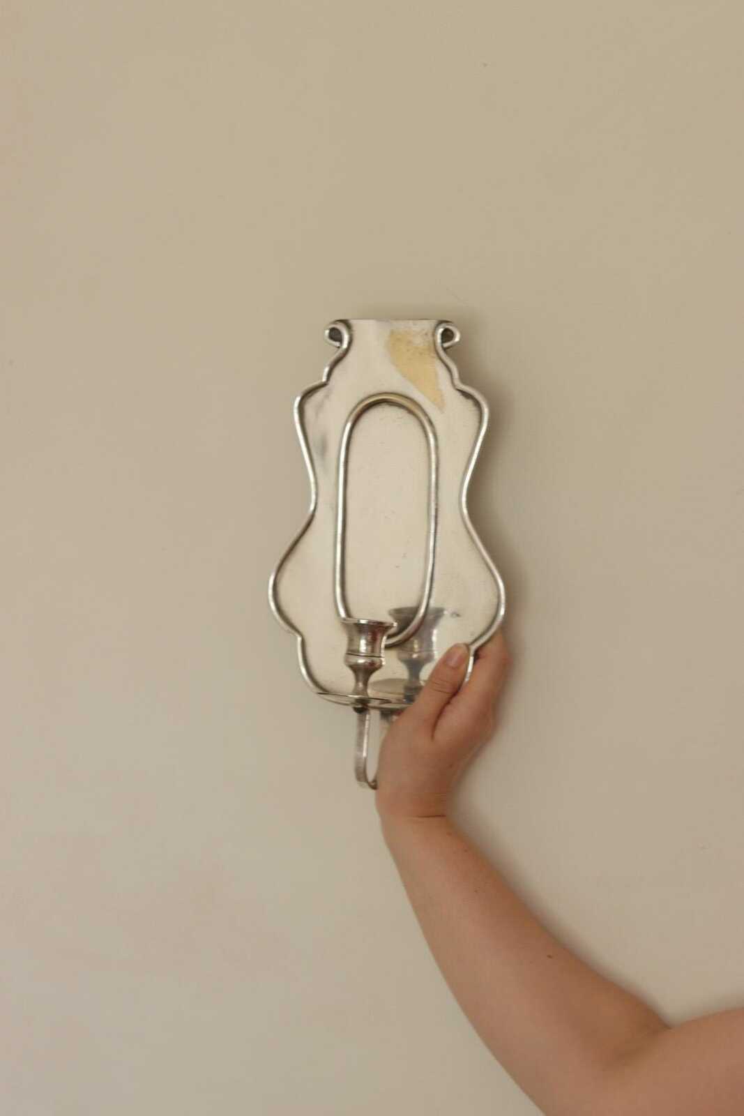 Pair Of Mid Century Swedish Pewter Sconces