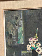“White Blossom in Black Vase” by Edvin Ollers