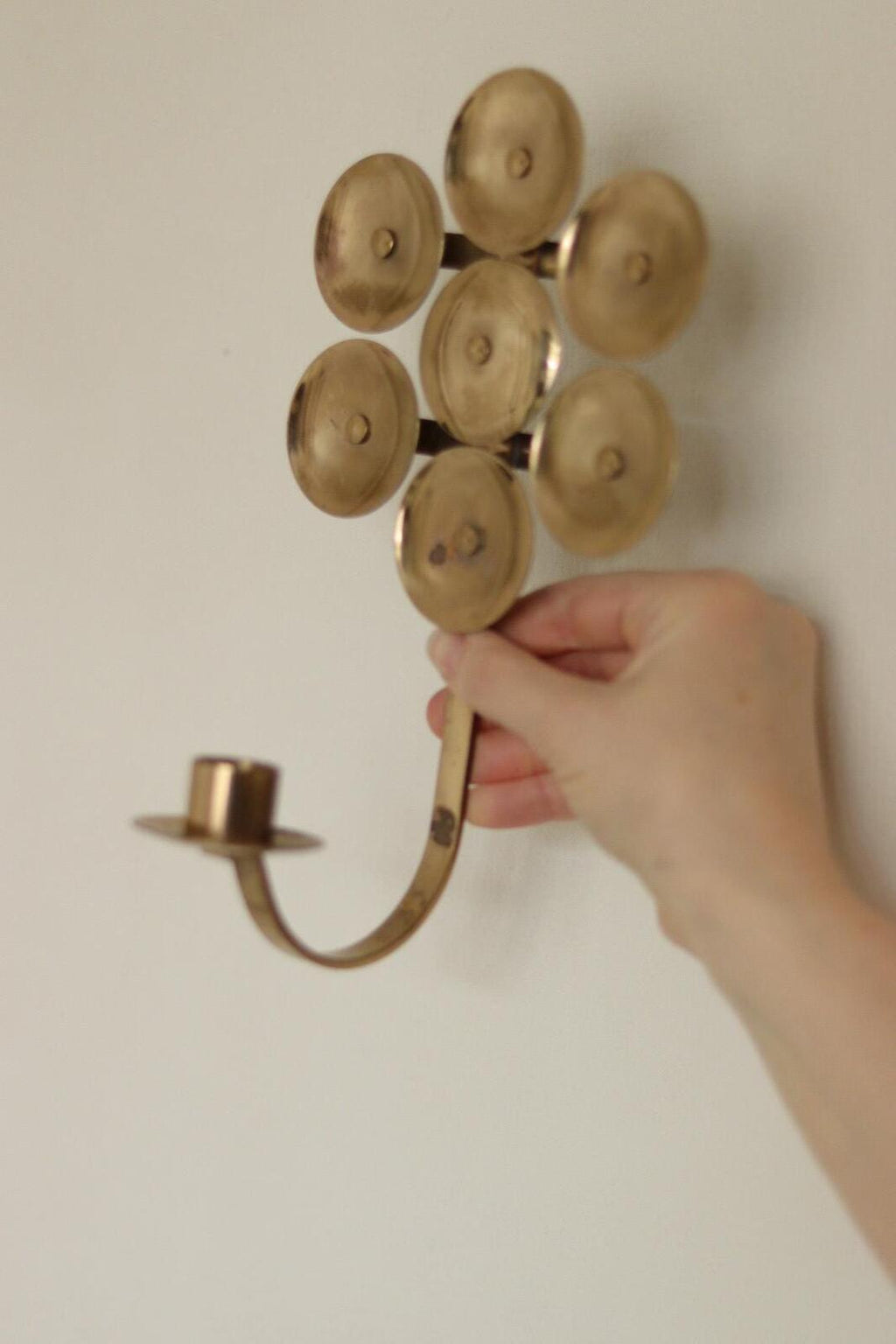 Pair of Mid-Century Sweden Brass Sconces By Kee Mora