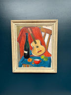 “Still Life with Guitar and Wine Bottle”
